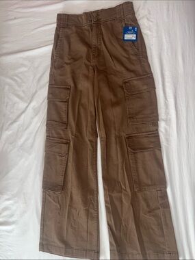 Arizona Jean Company Brown Cargo Jumpsuit-Style Pants